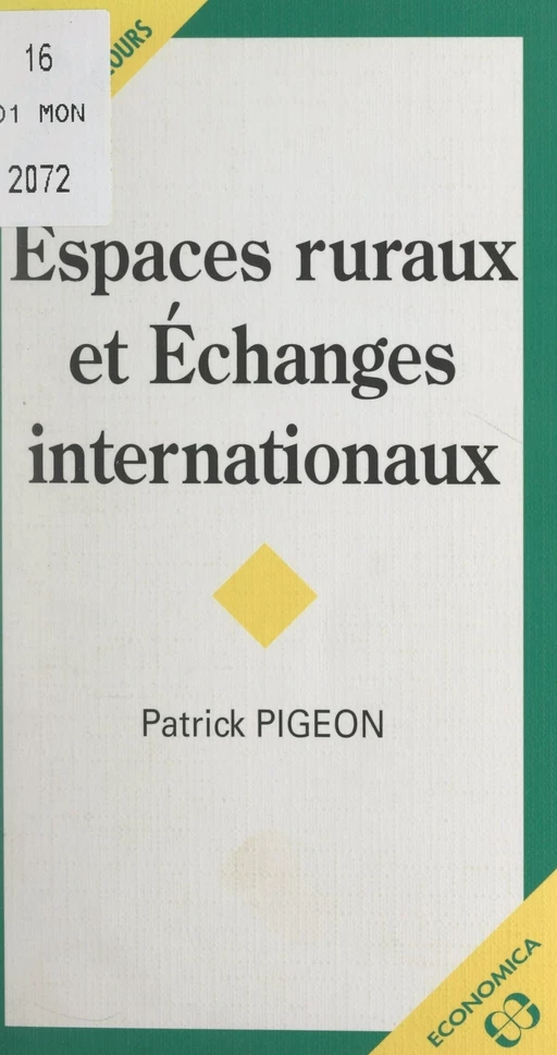 Espaces ruraux et échanges internationaux - Patrick Pigeon - FeniXX réédition numérique