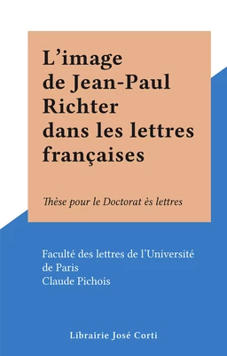 L'image de Jean-Paul Richter dans les lettres françaises