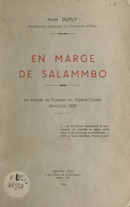 En marge de Salammbô