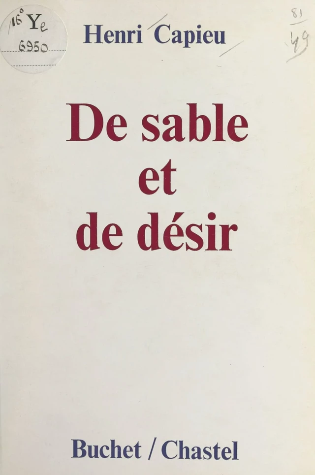 De sable et de désir - Henri Capieu - FeniXX réédition numérique