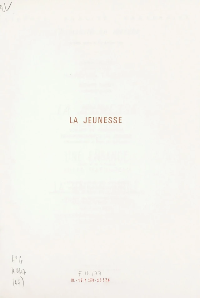 La jeunesse - Jean Olivier Héron, André Loyen, Jules Marouzeau - FeniXX réédition numérique