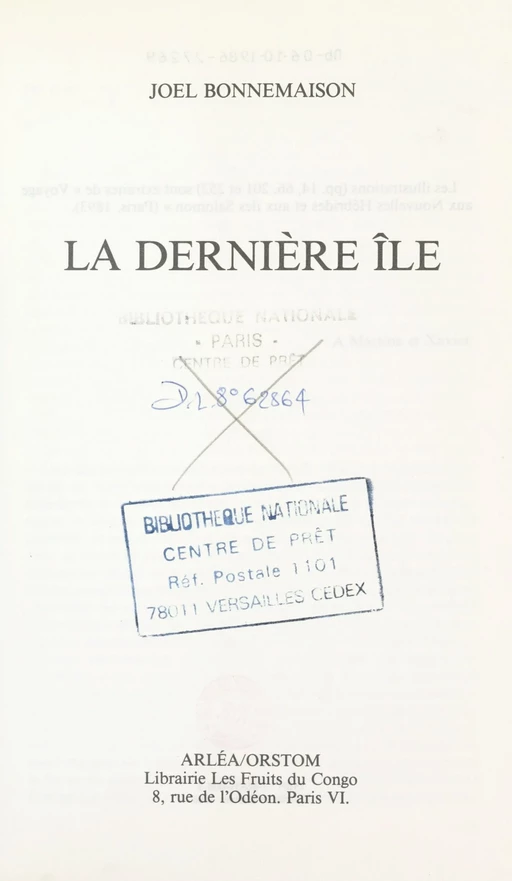 La dernière île - Joël Bonnemaison - FeniXX réédition numérique