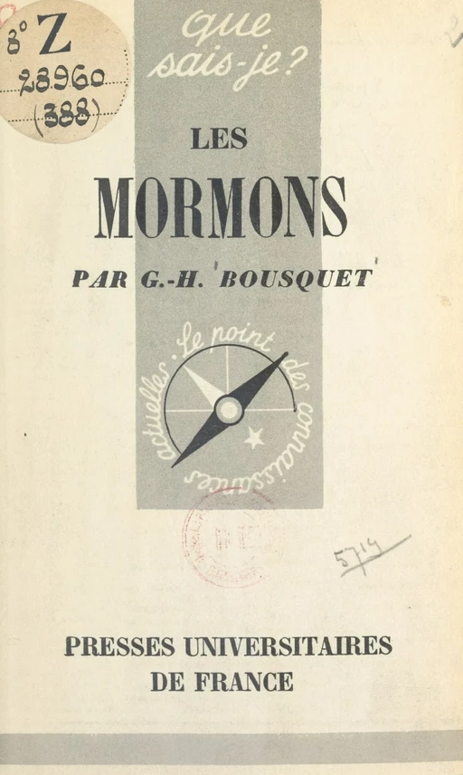 Les Mormons - Georges-Henri Bousquet - FeniXX réédition numérique