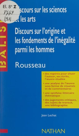 Discours sur les sciences et les arts. Discours sur l'origine et les fondements de l'inégalité parmi les hommes