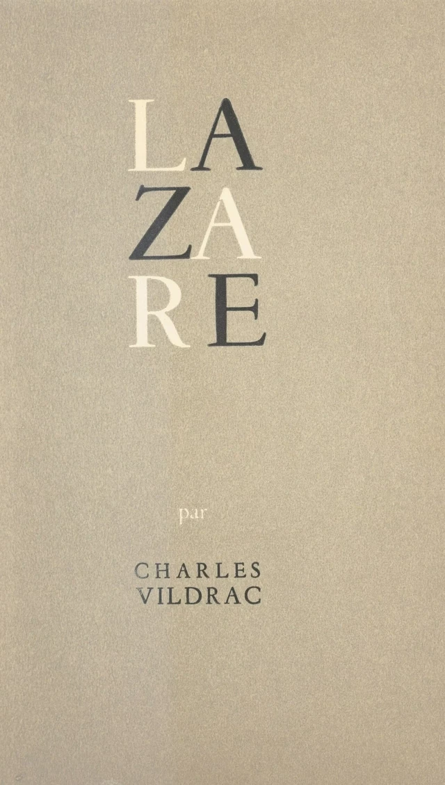 Lazare - Charles Vildrac - FeniXX réédition numérique