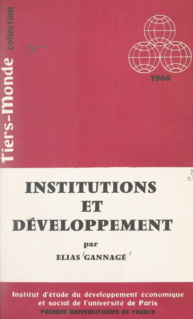 Institutions et développement - Elias Gannagé - FeniXX réédition numérique