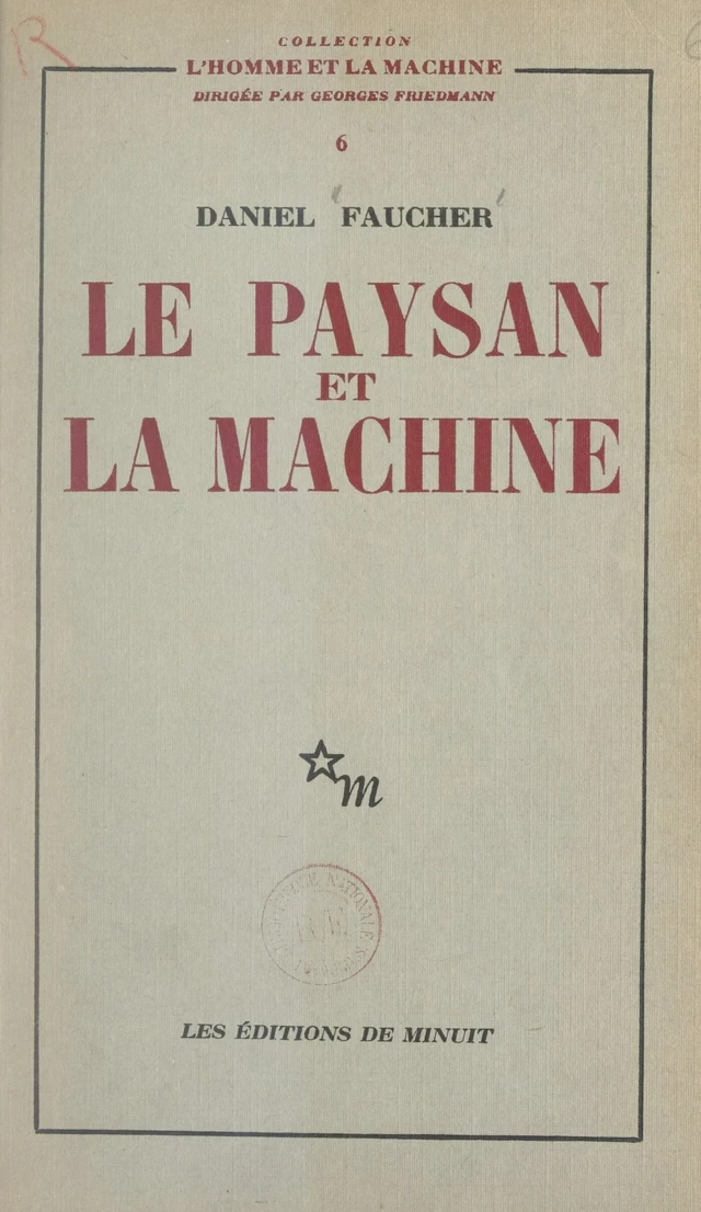 Le paysan et la machine - Daniel Faucher - FeniXX réédition numérique