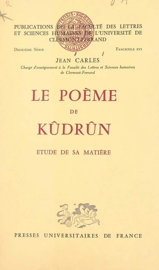 Le poème de Kûdrûn - Jean Carles - FeniXX réédition numérique