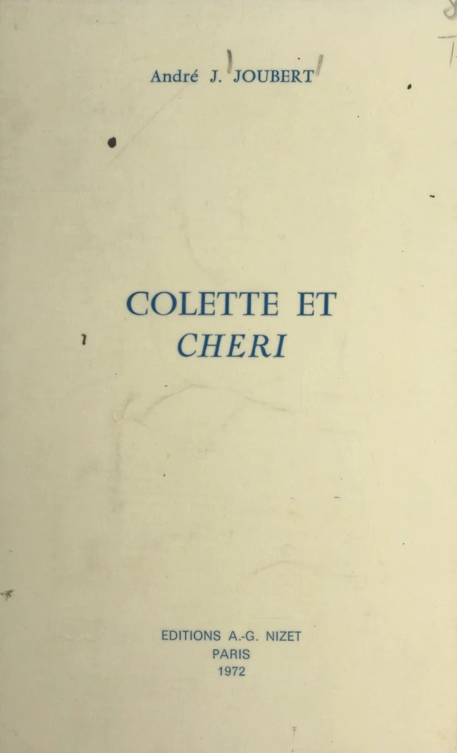 Colette et Chéri - André J. Joubert - FeniXX réédition numérique