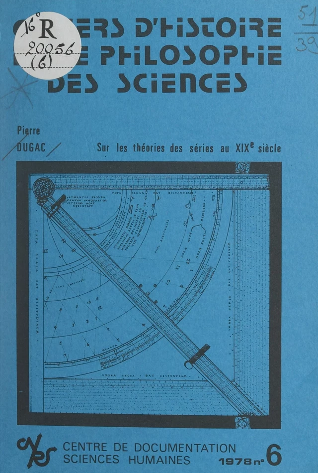 Sur les théories des séries au XIXe siècle - Pierre Dugac - FeniXX réédition numérique