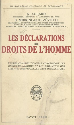 Les déclarations des Droits de l'Homme