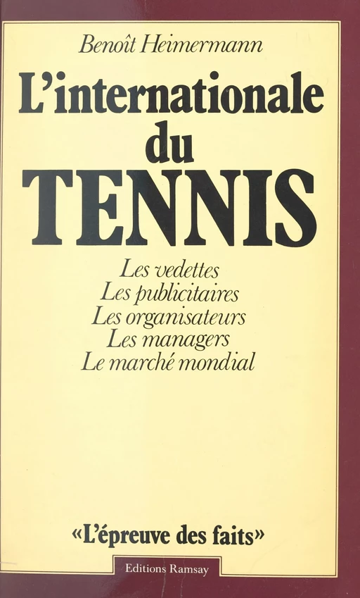 L'internationale du tennis - Benoît Heimermann - FeniXX réédition numérique