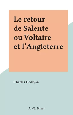 Le retour de Salente ou Voltaire et l'Angleterre