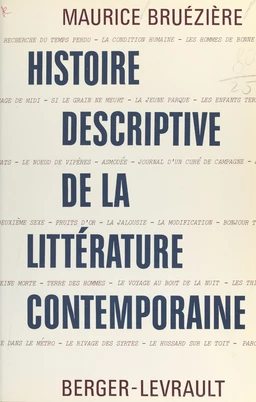 Histoire descriptive de la littérature contemporaine