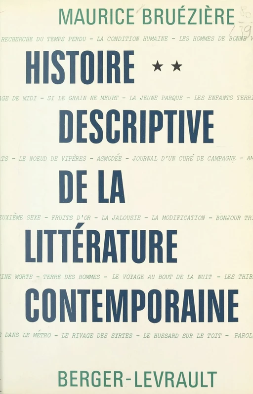 Histoire descriptive de la littérature contemporaine (2) - Maurice Bruézière - FeniXX réédition numérique