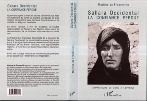 Sahara occidental la confiance perdue - Martine De Froberville - Editions L'Harmattan