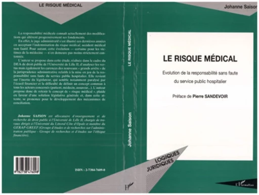 LE RISQUE MEDICAL - Johanne Saison - Editions L'Harmattan