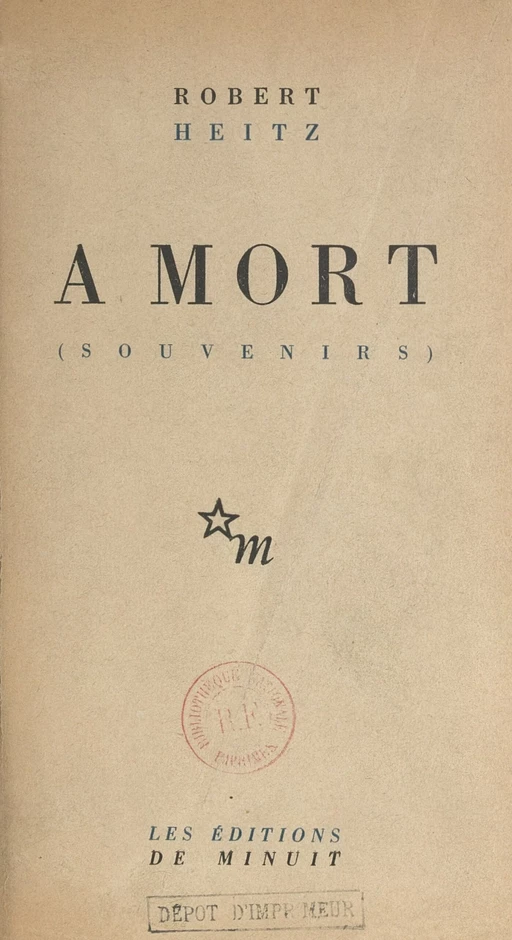 À mort - Robert Heitz - FeniXX réédition numérique