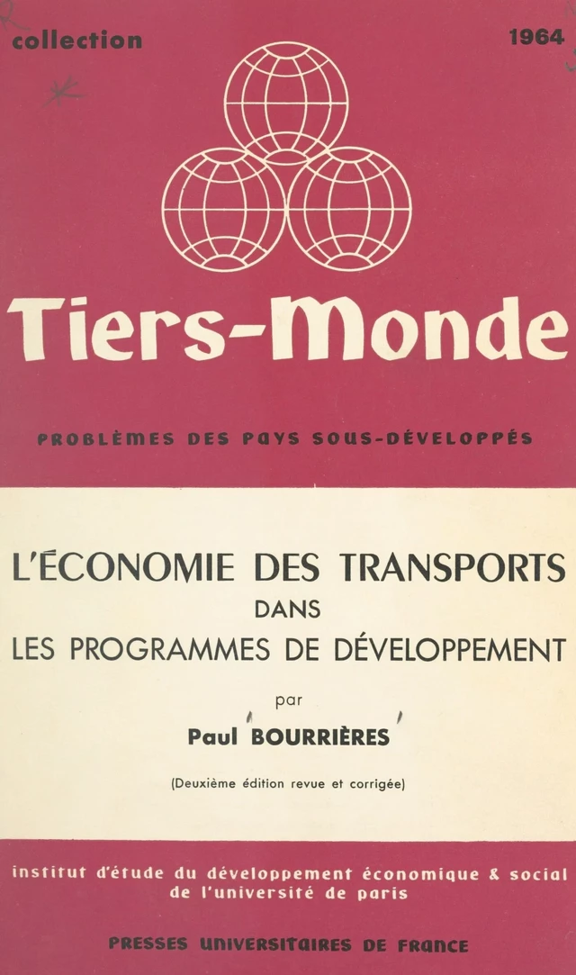 L'économie des transports dans les programmes de développement - Paul Bourrieres - FeniXX rédition numérique