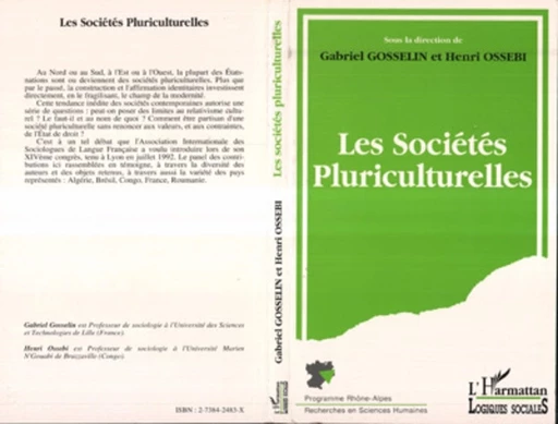 Les sociétés pluriculturelles - Gabriel Gosselin - Editions L'Harmattan