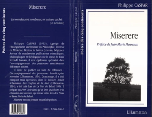 Miserere -  Caspar philippe - Editions L'Harmattan