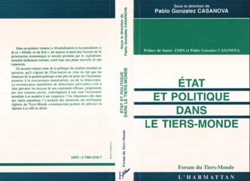 Etat et politique dans le Tiers-Monde -  - Editions L'Harmattan