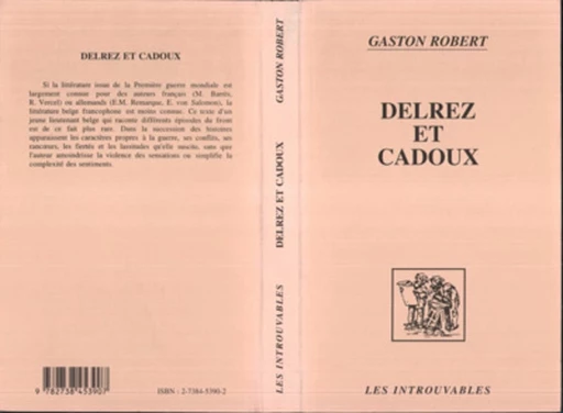 Delrez et Cadoux - Gaston Robert - Editions L'Harmattan