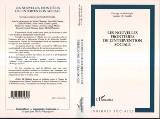 LES NOUVELLES FRONTIÈRES DE L'INTERVENTION SOCIALE - Guido de Ridder - Editions L'Harmattan