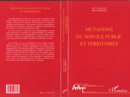 MUTATIONS DU SERVICE PUBLIC ET TERRITOIRES -  - Editions L'Harmattan