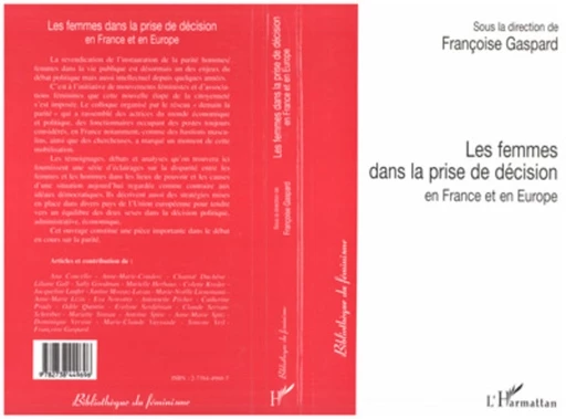 Les femmes dans la prise de décision en France et en Europe - Françoise Gaspard - Editions L'Harmattan