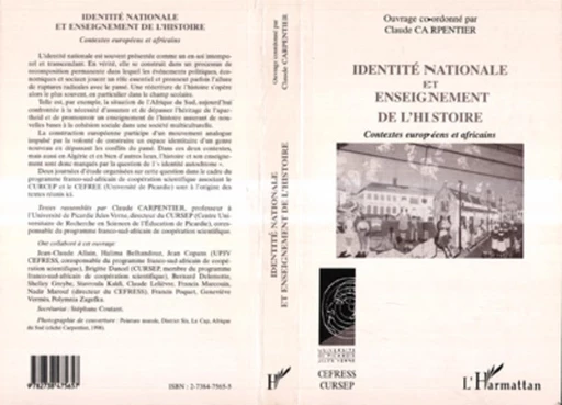 IDENTITE NATIONALE ET ENSEIGNEMENT DE L'HISTOIRE - Claude Carpentier - Editions L'Harmattan