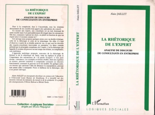 LA RHÉTORIQUE DE L'EXPERT - Alain Jaillet - Editions L'Harmattan