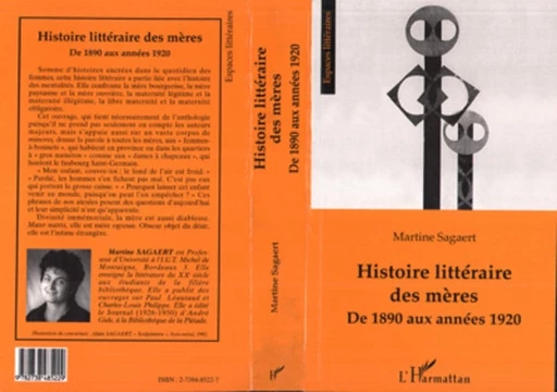 HISTOIRE LITTERAIRE DES MERES - Martine Sagaert - Editions L'Harmattan