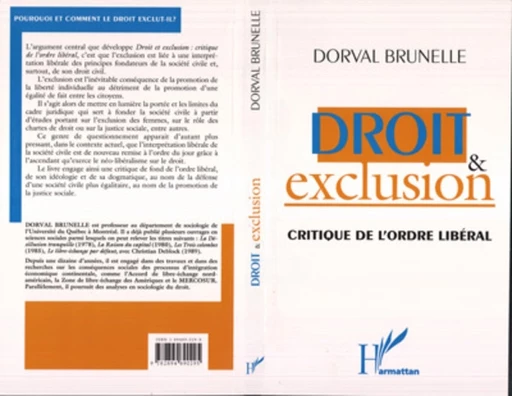 DROIT ET EXCLUSION - Dorval Brunelle - Editions L'Harmattan