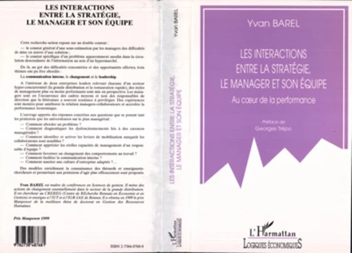 LES INTERACTIONS ENTRE LA STRATEGIE, LE MANAGER ET SON EQUIPE - Yvan Barel - Editions L'Harmattan