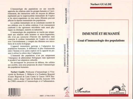 Immunité et humanité - Norbert Gualde - Editions L'Harmattan