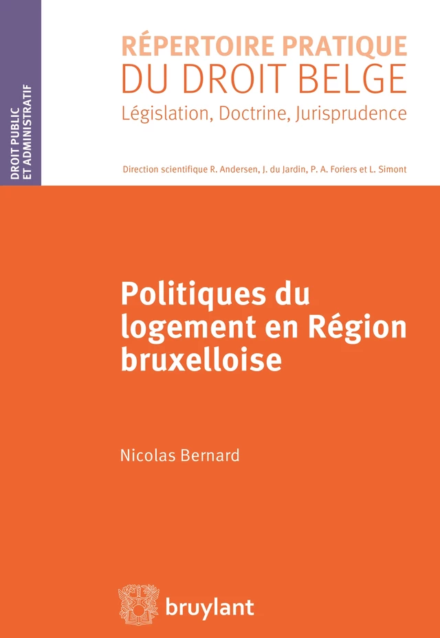 Politiques du logement en région bruxelloise - Nicolas BERNARD - Bruylant