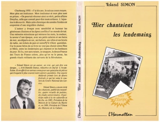 Hier chantaient les lendemains - Yoland Simon - Editions L'Harmattan