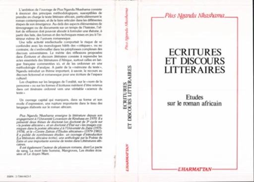 Ecritures et discours littéraires - Pius Nkashama Ngandu - Editions L'Harmattan