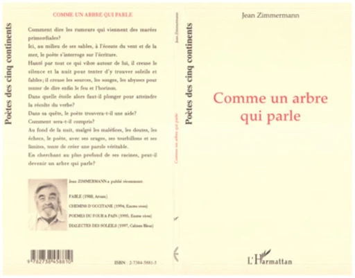 Comme un arbre qui parle - Jean Zimmermann - Editions L'Harmattan