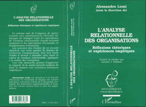 L'ANALYSE RELATIONNELLE DES ORGANISATIONS -  - Editions L'Harmattan