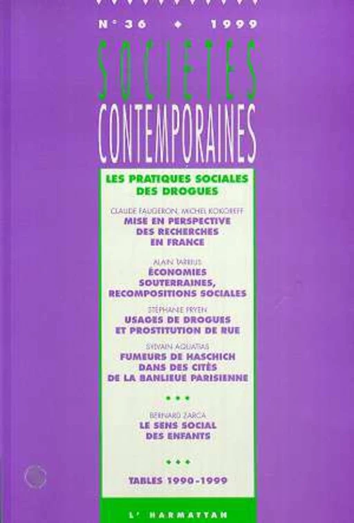 Les pratiques sociales des drogues -  - Editions L'Harmattan