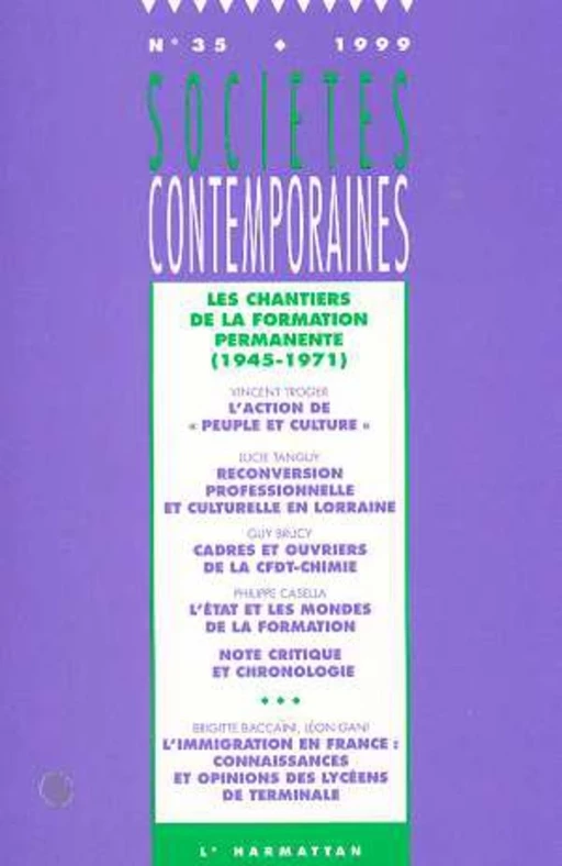 Les chantiers de la formation permanente (1945-1971) -  - Editions L'Harmattan