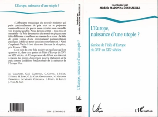 L'Europe, naissance d'une utopie ? -  - Editions L'Harmattan