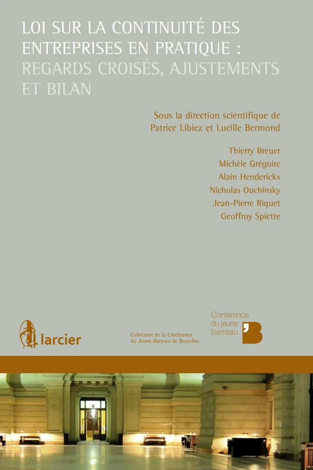 Loi sur la continuité des entreprises en pratique : regards croisés, ajustements et bilan - Thierry Breuer, Michèle Grégoire, Alain Henderickx, Nicholas Ouchinsky, Jean-Pierre Riquet, Geoffroy Spiette - Éditions Larcier