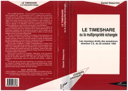 Le timeshare ou la multipropriété échangée - Daniel Desurvire - Editions L'Harmattan