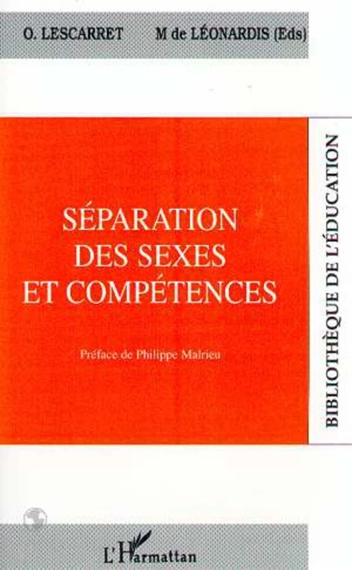 Séparation des sexes et compétences -  - Editions L'Harmattan