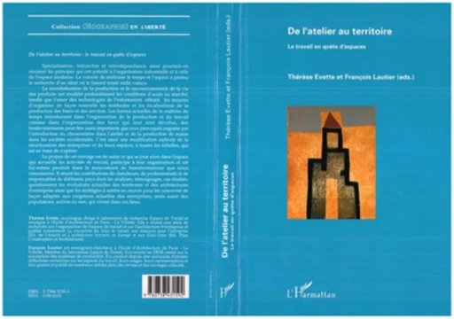 De l'atelier au territoire - François LAUTIER, Thérèse EVETTE - Editions L'Harmattan