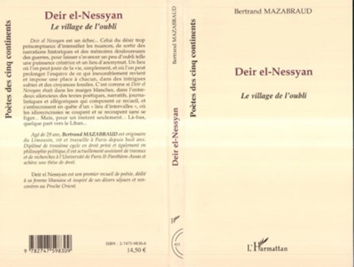 Deir el-Nessyan - Bertrand Mazabraud - Editions L'Harmattan