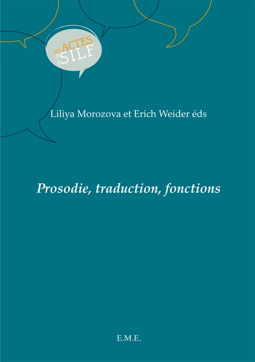 Prosodie, traduction, fonctions -  - EME Editions